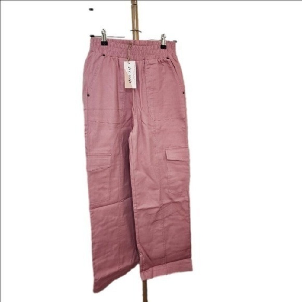 VeryJ Mauve Wide Leg Cargo Pants | Size L | Relaxed Utility Pants